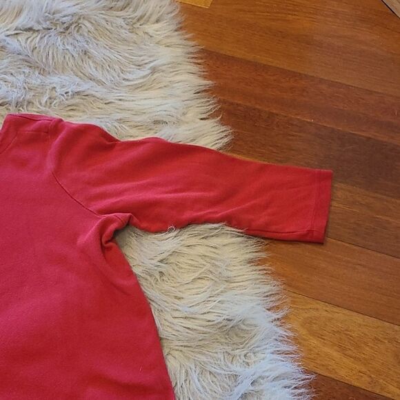 Coldwater creek womens red 3/4 sleeve shirt size medium - Picture 6 of 7